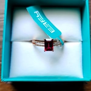 Effy Rose gold Diamond rhodolite ring